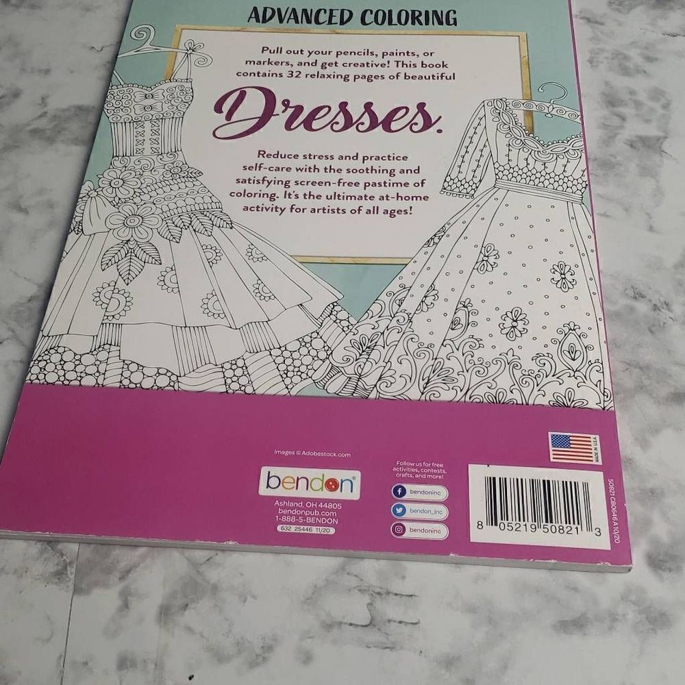 Dresses Advance Coloring Book - Picture 10 of 10